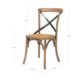 2. "Sundried Cross Back Chair with Rattan Seat: Stylish and Eco-Friendly Seating Option"