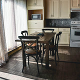 4. Durable Cross Back Chair with Natural Brown Rattan Seat - Black