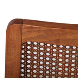 5. White/Brown Frame Cane Dining Chair - Scandi Boucle Limited Edition