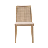 2. Oyster linen cane dining chair for elegant dining spaces
