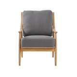 1. "Kinsley Club Chair in elegant charcoal gray fabric"