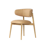 1. "Milo Dining Chair - Tan Leather with comfortable cushioning and sleek design"
