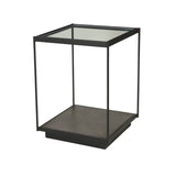 1. "Modern cube side table with storage - perfect for small spaces"