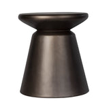 2. "Bronze concrete mineral side table with unique texture"