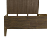 8. "Classic West King Bed with carved details and ornate headboard"