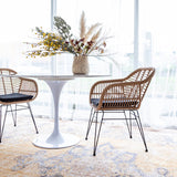 all-weather wicker fabric arm chair