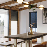 4. "Taj Large Dining Table - Vinegar Matte Top/ U Tube Metal Base: Modern design with a rustic touch"