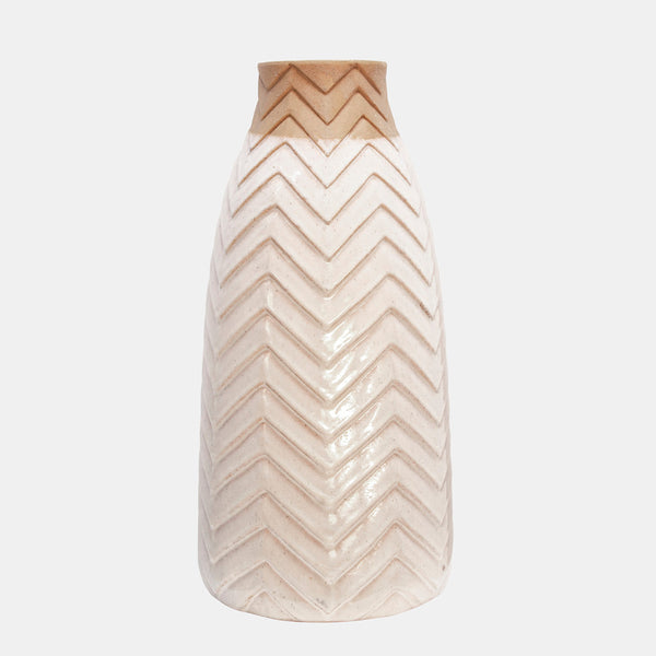Chevron Vase, Ivory