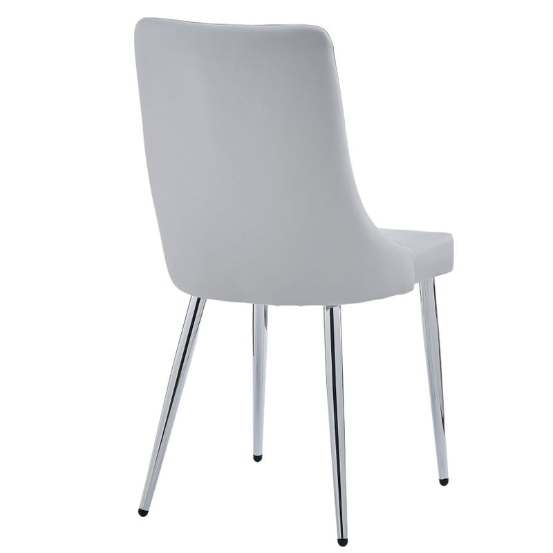Devo Side Chair, Set of 2 in Light Grey and Chrome