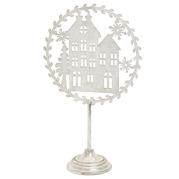 Holiday Decor: Silver Metal House