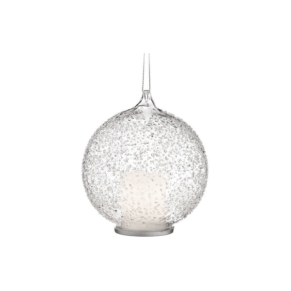 Holiday Ornament: Textured Glass with LED Candle