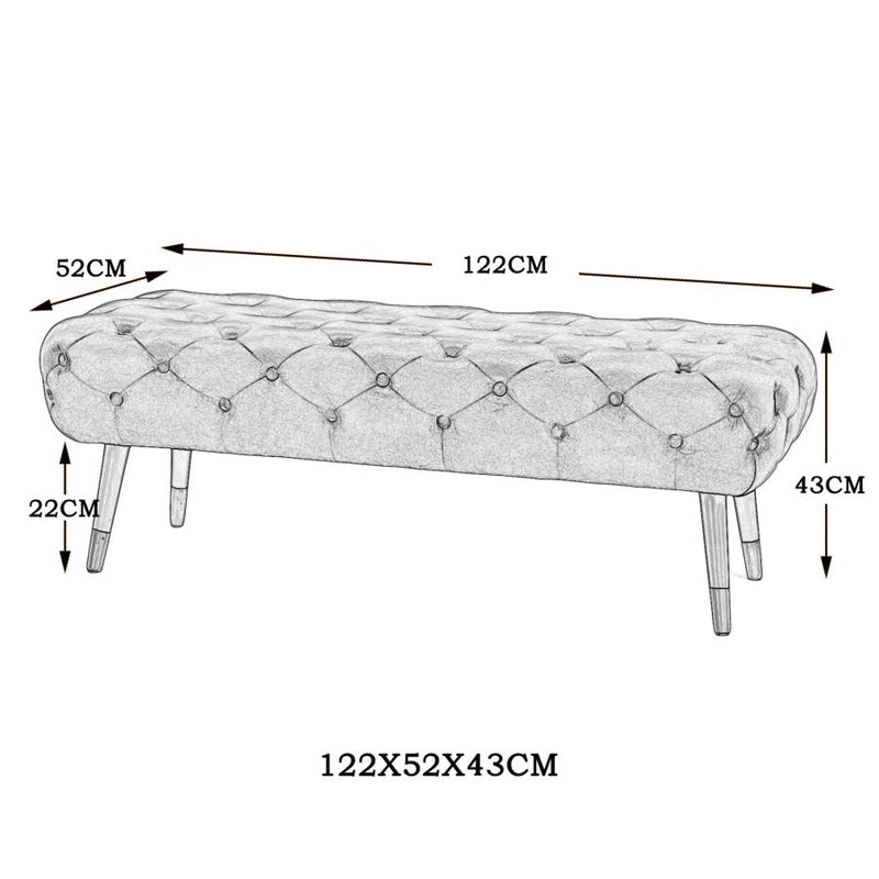 Meryl Bench in Grey and Black