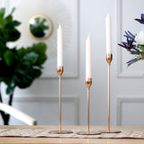 Rose Gold Candle Stick Holders - Set of 3