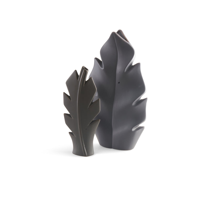 Grey Leaf Vases