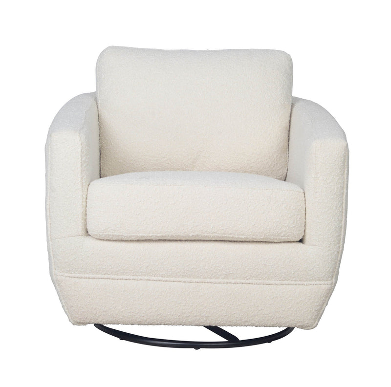 Baltimo Swivel Glider upholstered in boucle fabric for a textured, timeless look, this glider offers a smooth, 360-degree swivel and a gentle gliding motion for total relaxation. Perfect for the nursery or living room, this swivel glider is designed to last.