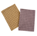 Cotton Check Tea Towels Set of 2~ Assorted Colours