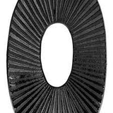 Ridged Oval Open Cut Vase - Black