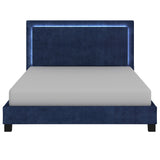 4. "Blue King Platform Bed with Light - Lumina 78" - Create a cozy and inviting bedroom"