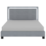 4. "King Size Platform Bed with Light - Lumina 78" in Grey - Create a cozy ambiance"
