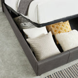 3. "78" King Platform Bed in Grey - Convenient storage solution for your bedroom"