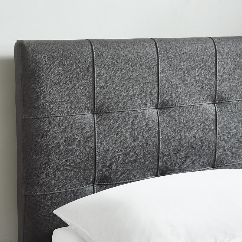 5. "Grey Queen Platform Bed with Underbed Storage - Organize Your Bedroom with Ease"