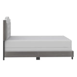 4. "Light Grey Queen Bed - Enhance your bedroom decor with this elegant piece"