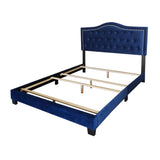 6. "Blue Queen Bed - Soft and Plush Upholstery for Maximum Comfort"