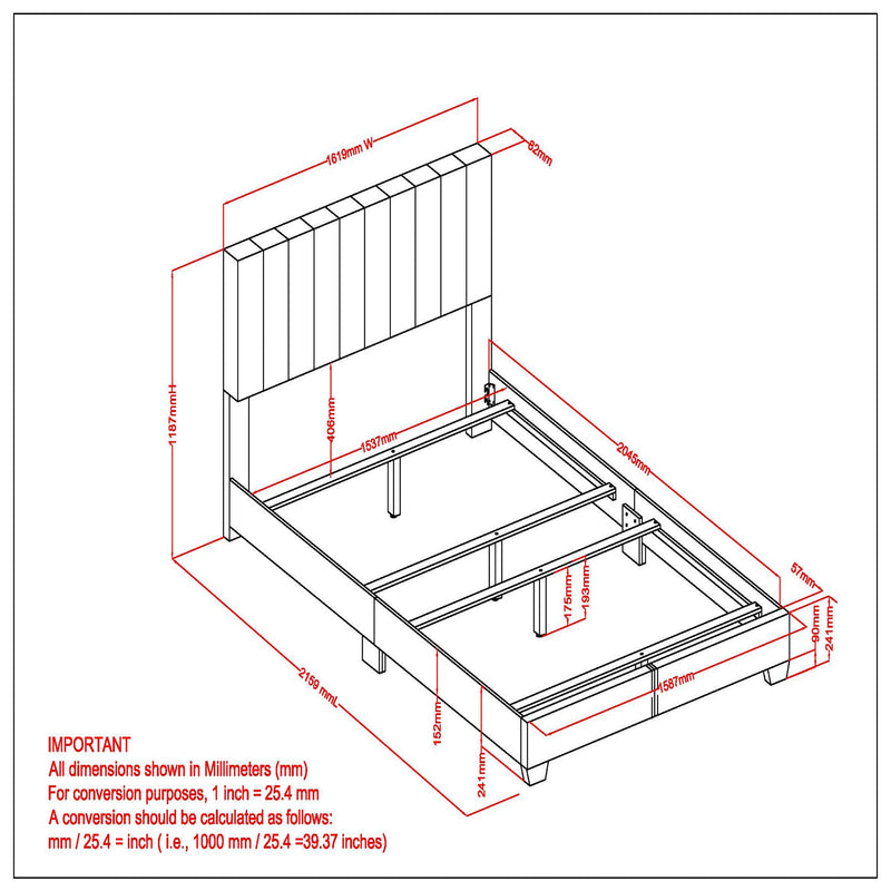 8. "Light Grey Queen Bed - Upgrade your sleeping space with the Jedd 60" bed"