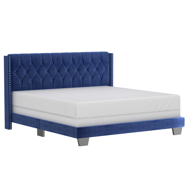 1. "Gunner 78" King Bed in Blue - Luxurious and stylish bedroom furniture"