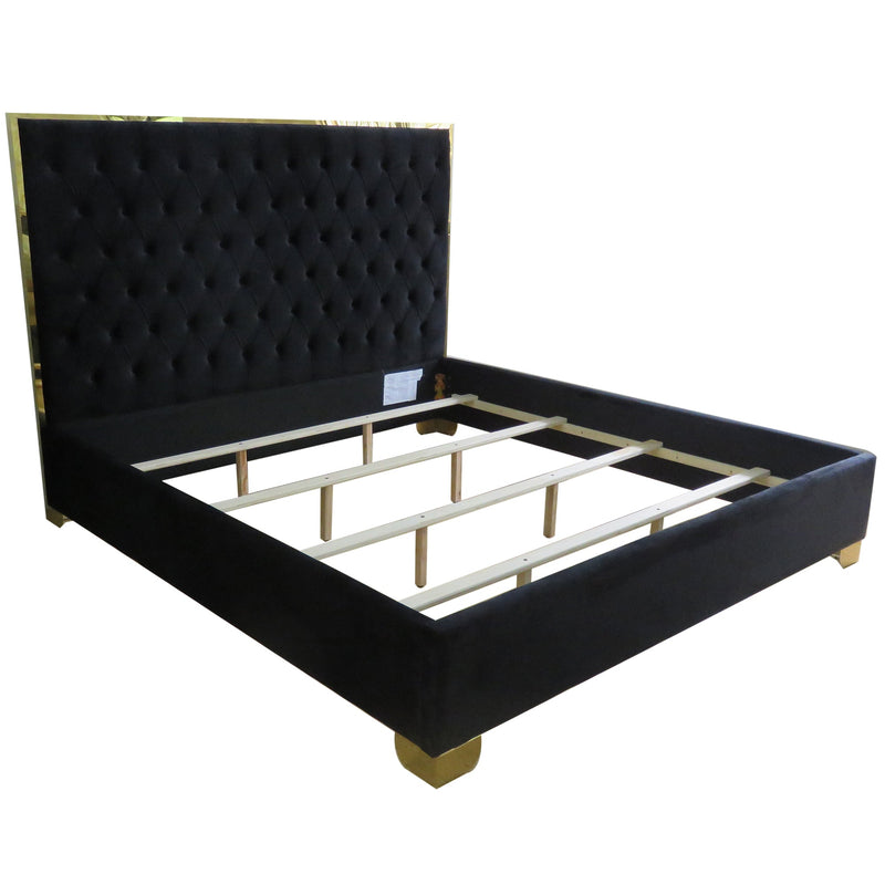 5. "Lucille 78" King Bed in Black and Gold - Perfect Blend of Modern and Classic"