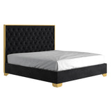 1. "Lucille 78" King Bed in Black and Gold - Luxurious and Elegant Design"