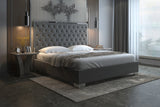 2. "Luxurious Lucille 78" King Bed in Grey and Silver - Enhance your bedroom decor"