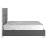 3. "Grey and Silver Lucille 78" King Bed - Stylish and comfortable sleeping solution"