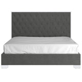 4. "Lucille 78" King Bed in Grey and Silver - Modern design for a sophisticated bedroom"