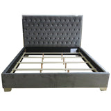 6. "Grey and Silver Lucille 78" King Bed - Upgrade your bedroom with this stunning piece"