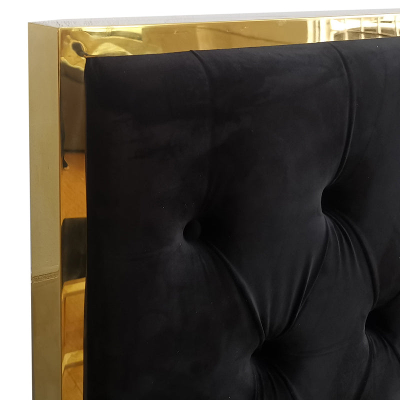 6. "Black and Gold Queen Bed - Create a statement with this eye-catching furniture"