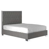 1. "Lucille 60" Queen Bed in Grey and Silver - Elegant and Stylish Bedroom Furniture"