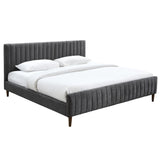 1. "Hannah 78" King Platform Bed in Charcoal - Sleek and modern design"