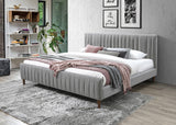 2. "Light Grey King Platform Bed - Stylish and comfortable sleeping solution"