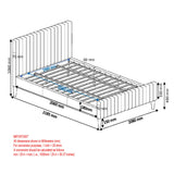 8. "King Size Platform Bed - Light Grey upholstery for a luxurious sleeping experience"