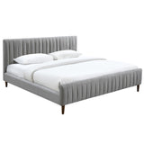 1. "Hannah 78" King Platform Bed in Light Grey - Sleek and modern design"
