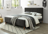 2. "Charcoal Queen Platform Bed - Stylish and comfortable sleeping solution"