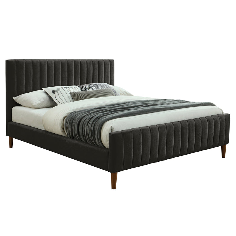 1. "Hannah 60" Queen Platform Bed in Charcoal - Sleek and modern design"