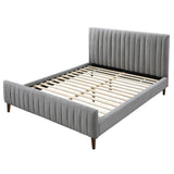 4. "Light Grey Queen Bed - Enhance your bedroom with the Hannah platform bed"