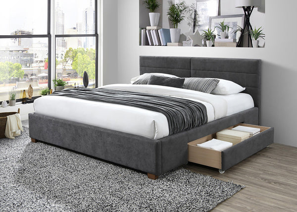 2. "Charcoal King Platform Bed with Drawers - Organize your bedroom with Emilio 78" bed"