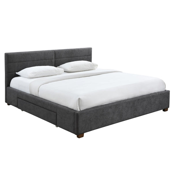 1. "Emilio 78" King Platform Bed with Drawers in Charcoal - Sleek and stylish bedroom furniture"