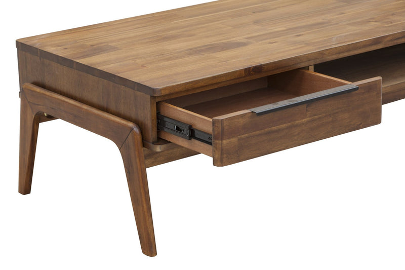 5. "Remix Coffee Table with a spacious lower shelf for organizing books and magazines"