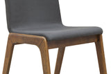 5. "Elegant grey dining chair with plush seating and sturdy frame"