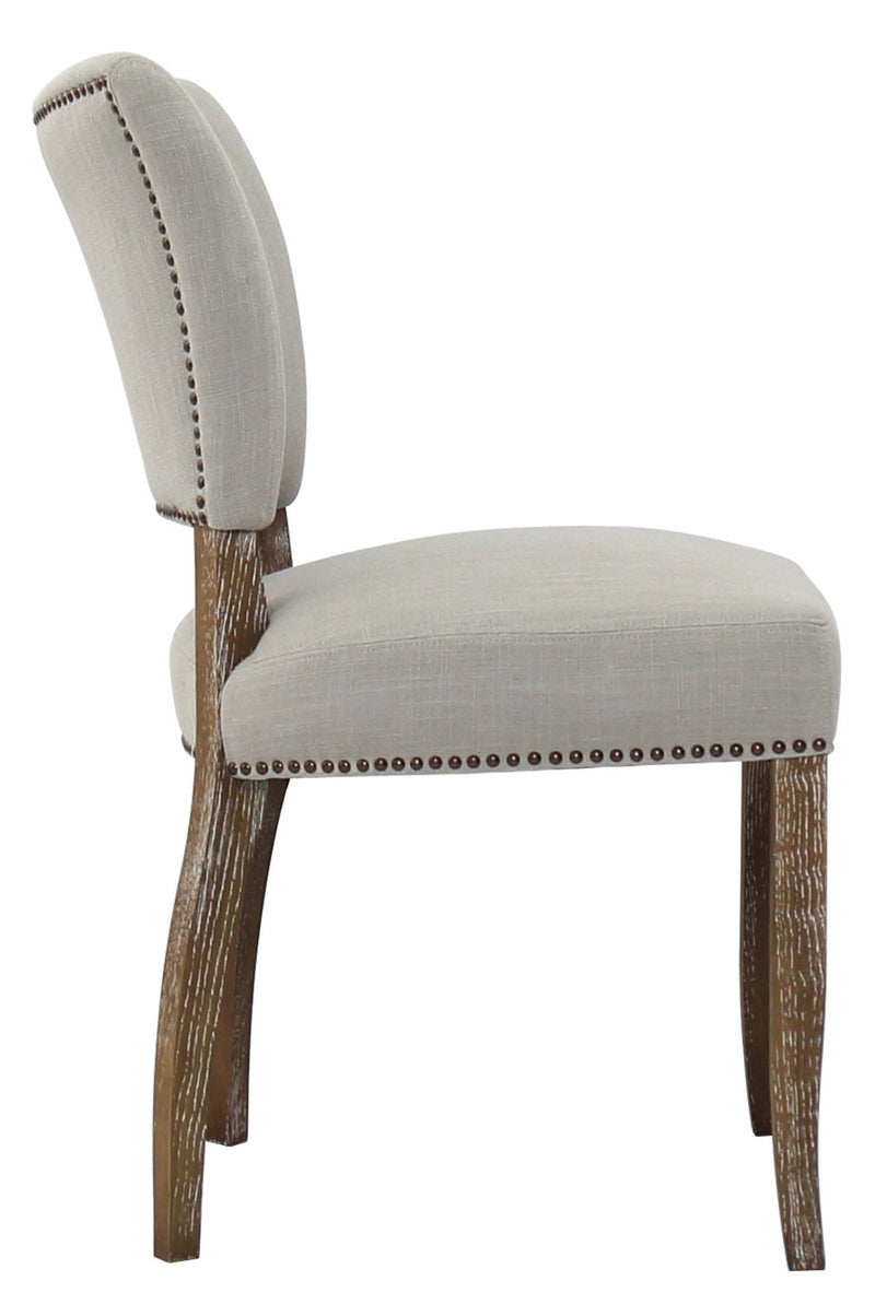 3. "Luther Dining Chair - Oyster: Sleek design with a touch of sophistication"