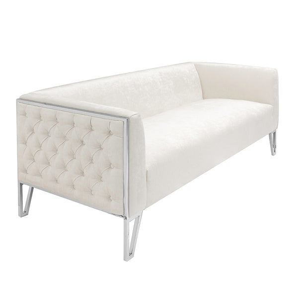 1. "Vermont Ivory Fabric Sofa - Luxurious and Comfortable Living Room Furniture"